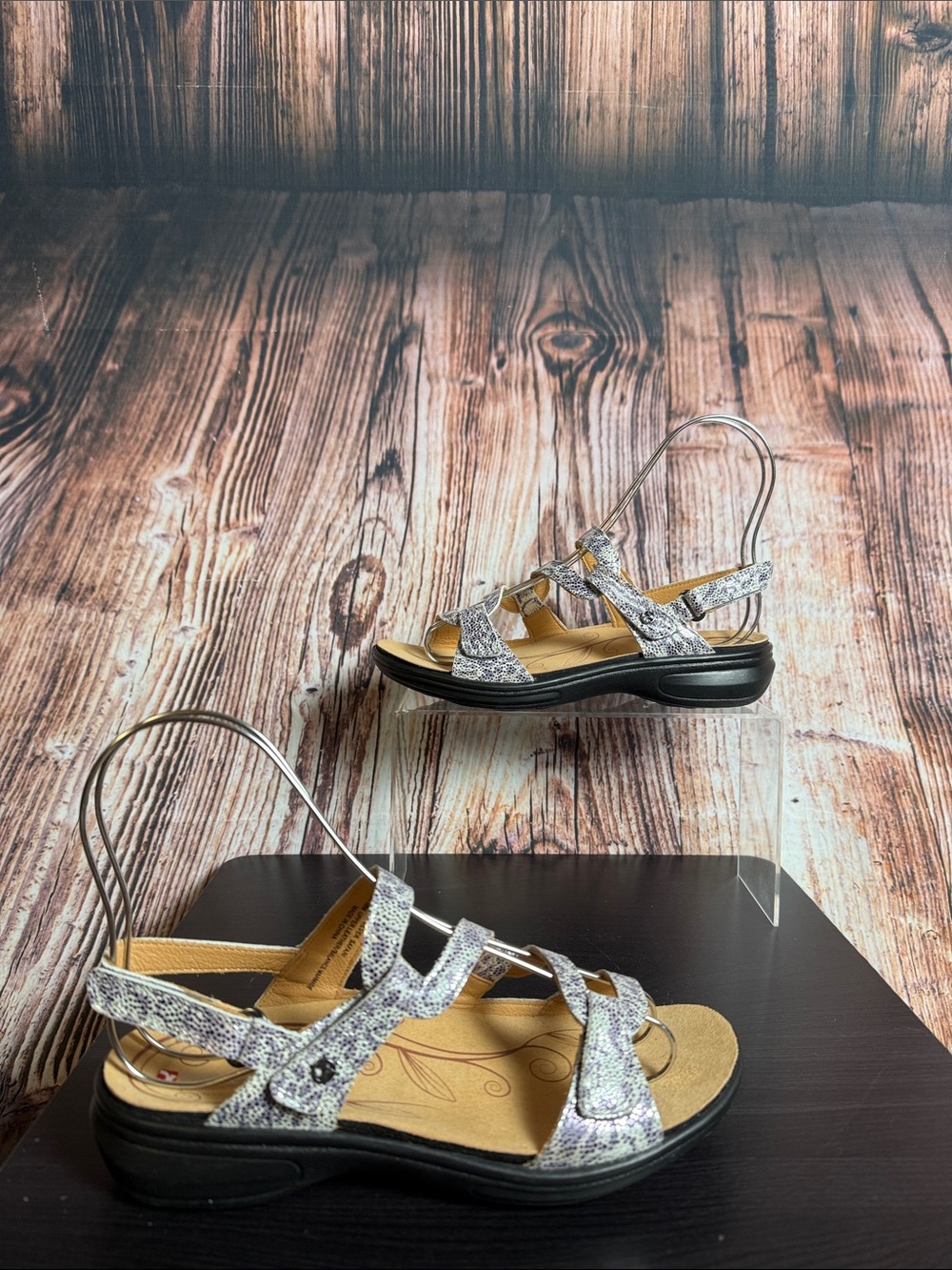 Revere Miami Silver Safari Sandals Womens Sz 7M